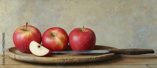Ripe Red Delicious apples o...
