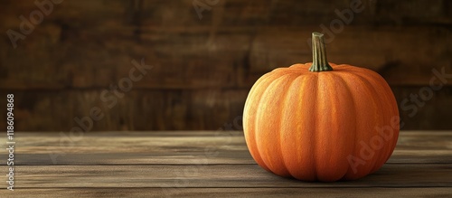 Pumpkin on a wooden table w...