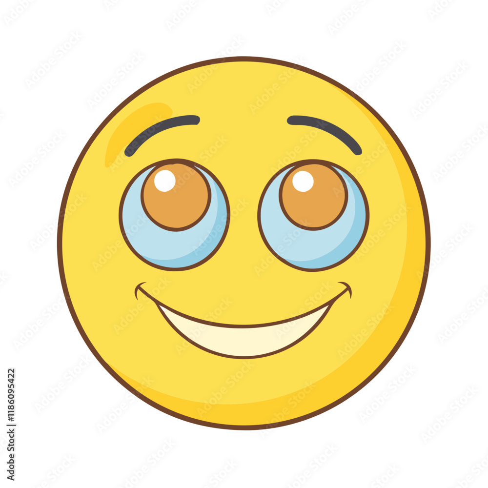 Fototapeta premium smiling eyes emoji vector icon, singles awareness vector illustration - simple illustration of smiling eyes emoji perfect for logos, and self love -themed designs.