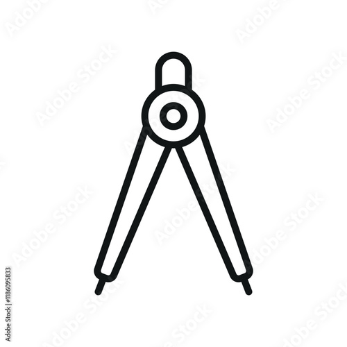 Ruler compass icon featuring a sleek and modern style, ideal for adding accuracy to engineering, architecture, or design-related projects