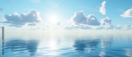 tranquil sea beneath the blue sky. with copy space image. Place for adding text or design photo