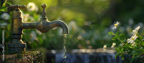 Garden faucet. with copy sp...