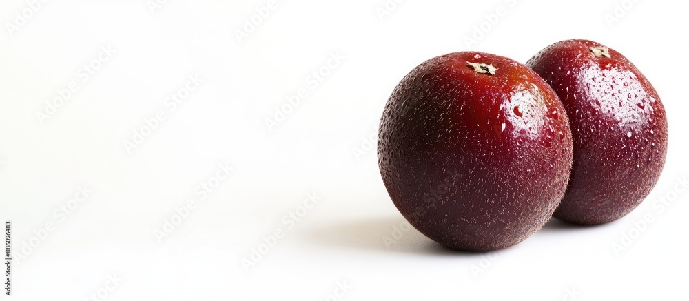 Ruby red kiwi fruit on a white background. with copy space image. Place for adding text or design Ruby red kiwi fruit on a white background. with copy space image. Place for adding text or design