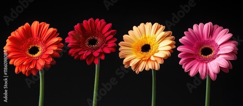 Blooming four gerbera bloss...