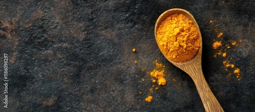 Top view of turmeric in a w...