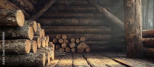 Log storage area. with copy...