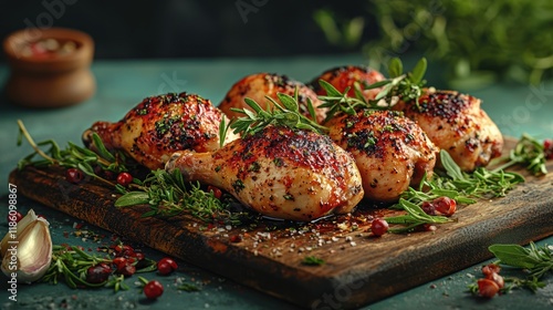 Wallpaper Mural Grilled chicken drumsticks garnished with herbs. Torontodigital.ca