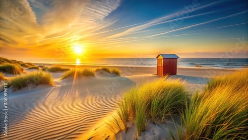 Sun-drenched minimalism: serene beach scenes, capturing the simple joys of summer.