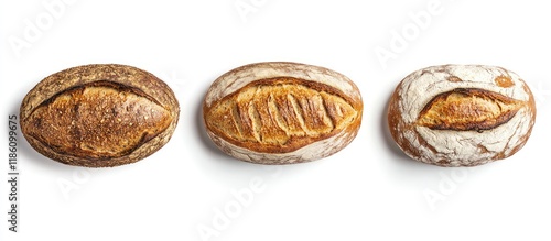Bread set against a white b...