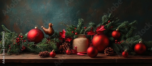 Christmas still life featur...