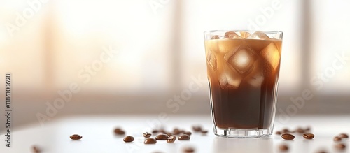 Iced coffee in a glass on a...