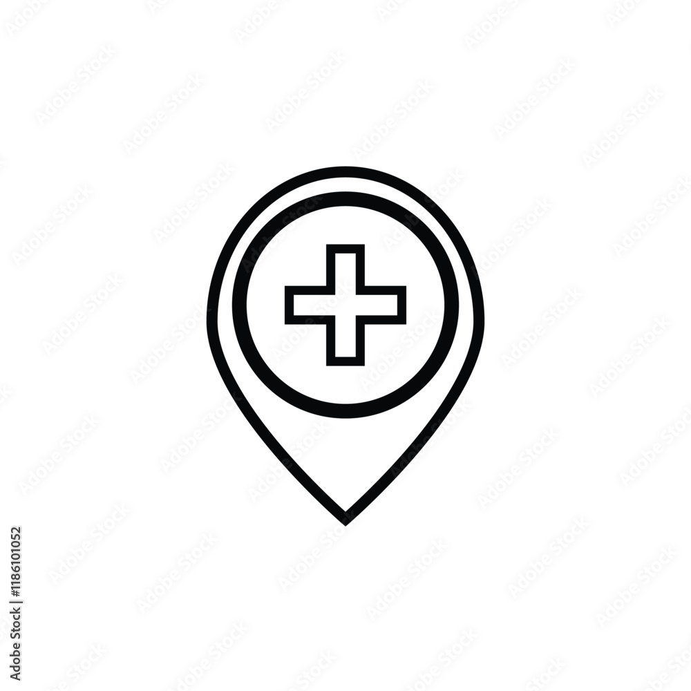 health place icon or symbol,vector illustration on white background. health place icon or symbol,vector illustration on white background.