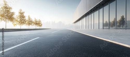 Vacant road alongside a con...