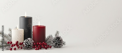 Candle and Christmas decora...