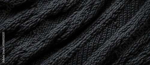 Black knitted wool texture ...