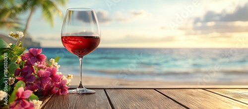 A wine glass filled with re...
