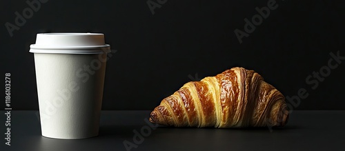 Paper cup of hot coffee wit...