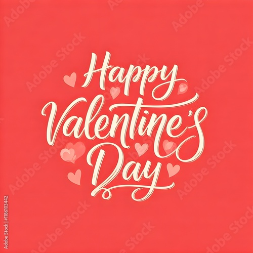 Happy saint valentine's day, 3d red hearts blur efect design, Celebration card, vector illustration photo