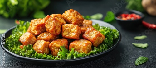 View of tempeh mendoan a ta...