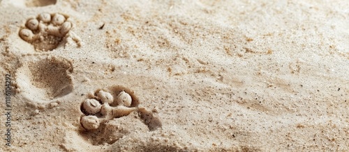 Cat paw prints in the sand ...