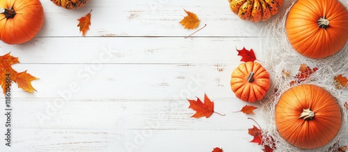 Pumpkins a shopping net and...