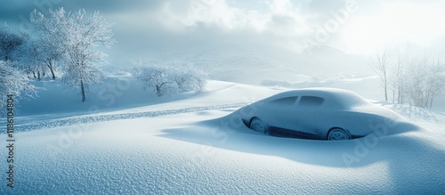 Car covered in snow after s...