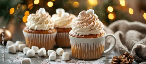 Homemade cupcakes and hot c...