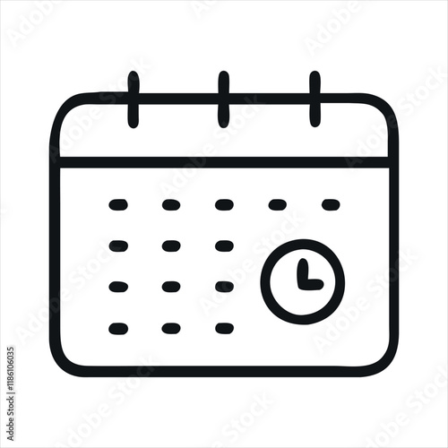 black and white calendar icons vector