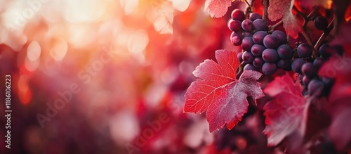 Close up of red leaves of w...