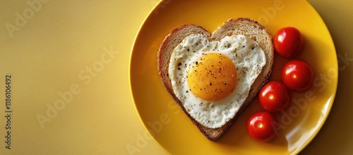 Heart shaped fried egg toas...