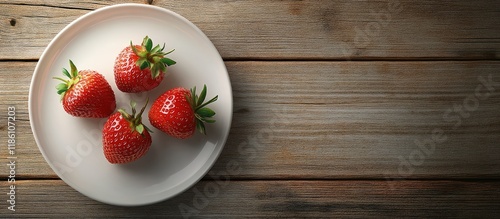 Strawberry on a plate resti...