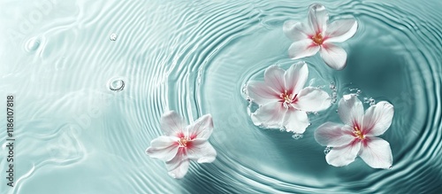 Water ripples with flowers ...