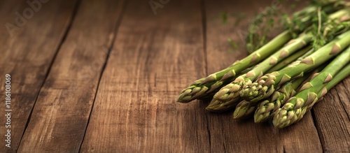 asparagus bundle on wooden ...