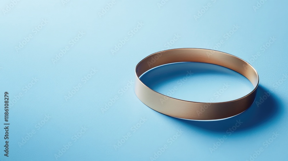 Minimalist modern bracelet displayed on a gradient pastel blue background with clean lines. Minimalist modern bracelet displayed on a gradient pastel blue background with clean lines.