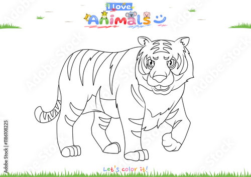 Lets color it Tiger 2 Cartoon.