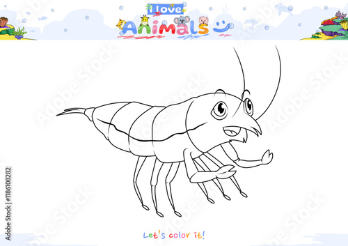Lets color it Shrimp cartoon