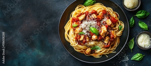 Italian spaghetti pasta top...