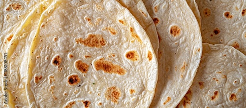 Texture background of wheat tortilla wraps with a Mexican tomato flavor. with copy space image. Place for adding text or design