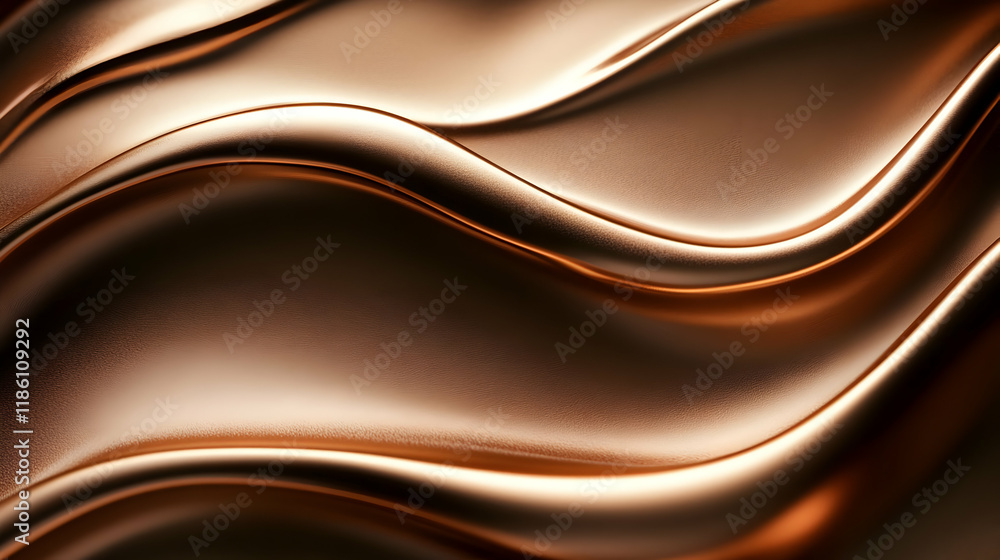Obraz premium Swirling bronze liquid, abstract background, design element
