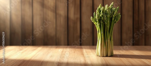 asparagus bundle on wooden ...