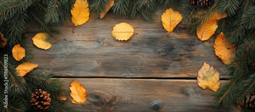 Wooden autumn backdrop feat...