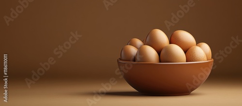 BROWN ORGANIC EGGS IN A CER...