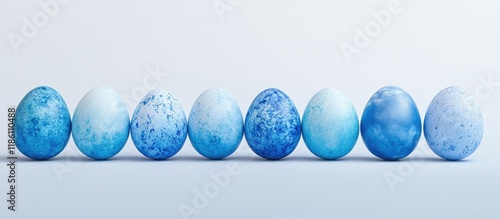 A row of ombre blue Easter ...