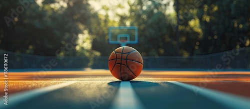 Basketball on the court. wi...