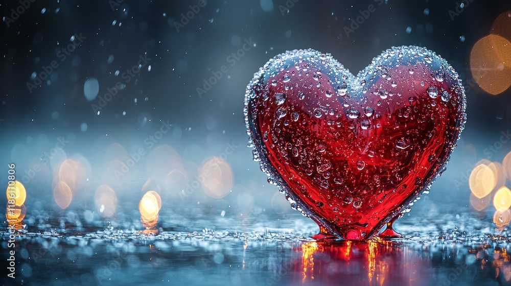 The digital screen features a heart background with subtle animations The digital screen features a heart background with subtle animations