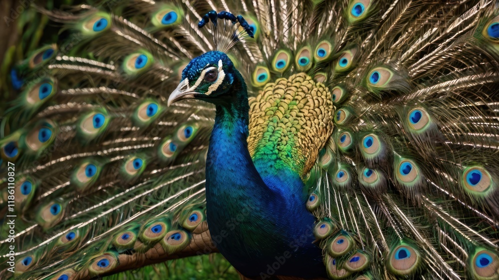 Fototapeta premium peacock with feathers generative ai