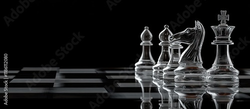 chess knight confronting ri...