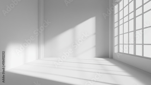 White Room Interior in Minimal Style with Empty Wall Background. 3d rendering.
