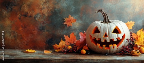 Orange and white pumpkins a...