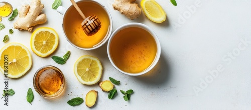 Cup of tea with ginger hone...